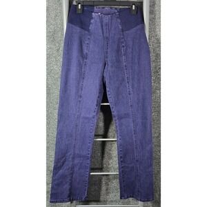 DG2 Diane Gilman Womens Indigo Blue Straight Leg Elastic Waist Jeans Small 26x30